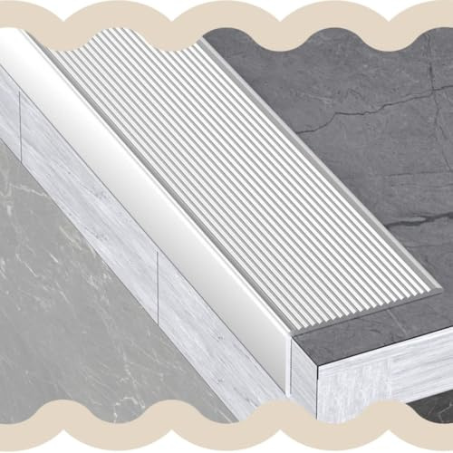 SIPIURIUIK 120cm Perfil De Protección Para Borde De Escalón Aluminio Perfil De Borde De Escalera Antideslizante Perfil De Borde De Escalón Perfil Angular De Escalera