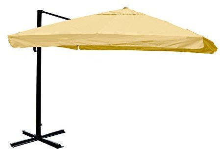 Mendler Gastronomie-Ampelschirm HWC-A96 3x4m Polyester/Alu - creme