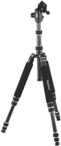 FOTOSTATIV Patrick Carbon - togopod Reise,- Kamera,- und Dreibeinstativ inklusiv 360° Kugelkopf + Tasche + Schnellwechselplatte, Packmaß: 39cm, Maxihöhe: 180cm, Gewicht: 1,5kg