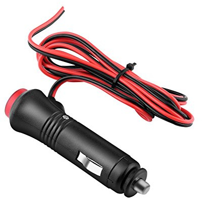 Adaptador de encendedor cigarrillos para coche, 1.5 m con interruptor ON/OFF y LED indicador, fusible integrado 10 A, compatible 12 V–24 V