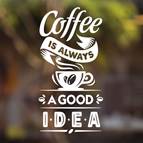 Coffee Good idea Sticker wall Art Kitchen Vinyl Stickers Cafe Sign Door Decor Shop Window Lettering Decal Glass Signs Decals Poster plaques Cup Pub transfers Windows Mural Cups Retro Quotes Takeaway