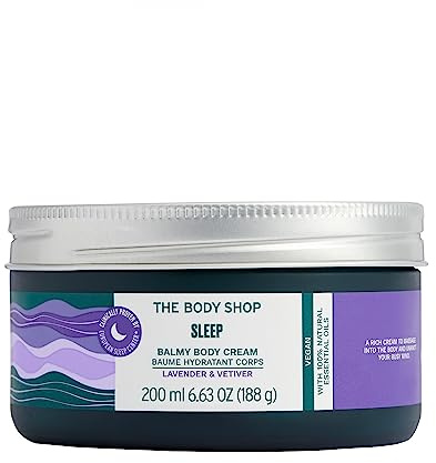 The body shop Balmy Body Cream Sleep Lavender & Vetiver 200 ml-NEW Brille, Gold glänzend, Einheitsgröße für Damen