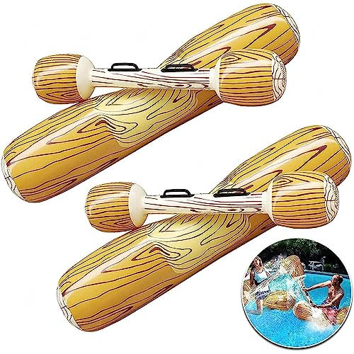 JUNZAI 4 StüCk Gesetzte Wasserspielzeug Erwachsene, Aufblasbares Schwimmendes Ruderspielzeug PVC, Poolspielzeuge Aufblasbare Wasserspielzeug Erwachsene Kinder-Pool-Party