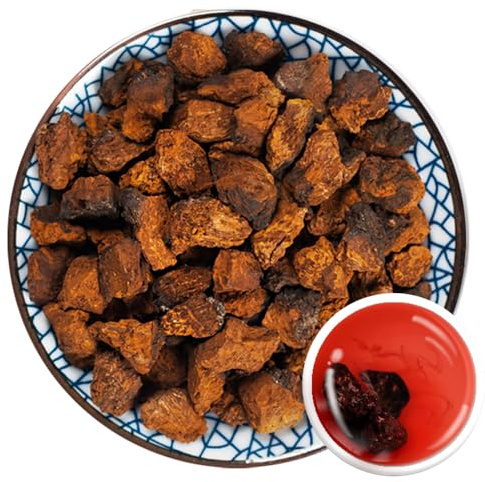 100% Dried Chaga Mushroom 100G/3.52oz Pure Raw Chaga Mushroom Chunks with Black Top Crust