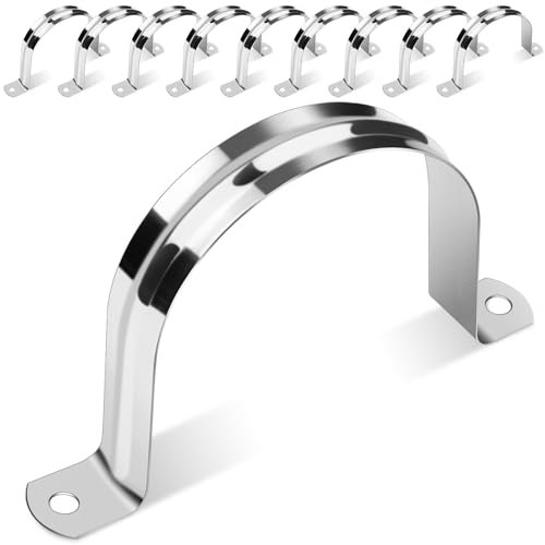 Lot de 10 colliers de serrage en acier inoxydable Caianwin 80 mm pour fixation des tuyaux de gaz, des tuyaux d'eau et des câbles