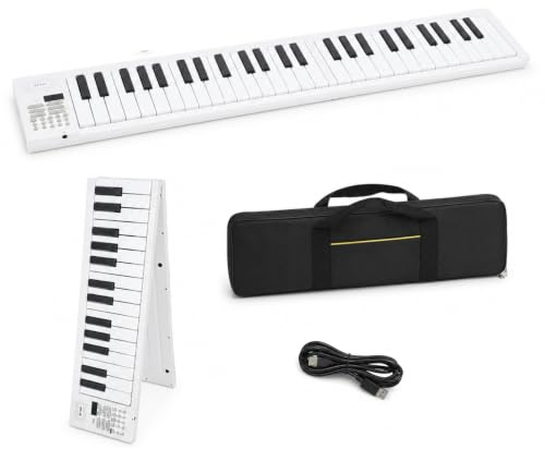 61-tangenter Fällbart Piano, Bärbara Elektroniska Keyboards, Klaviaturpiano, Elektronisk Instrumentleksak med Inspelningsuppspelning