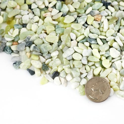 20LB Jade Color 1/8-3/8inch Aquarium Gravel Fish Tank Gravel Small Rocks for Indoor Plants Decorative Rocks Pea Gravel for Plants Colorful Rocks for Vases Rocks for Crafts