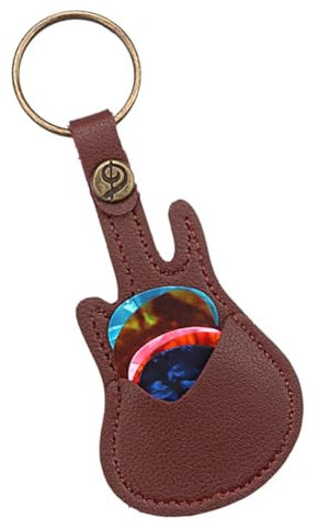 ibasenice Gitarrenplektrenhalter in Tascheform Plektrenetui Mit Schlüsselanhänger Gitarrenplektren-Organizer Zum Tragen Halter Für Gitarrenplektren Aufbewahrungslösung Für Gitarristen