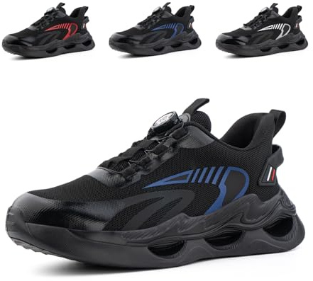 Loiston Zapatos de Seguridad para Hombre Zapatillas de Seguridad Calzado de Seguridad Mujer Puntera de Acero Zapatos de Trabajo Ligeras Deportivas para Hombre Azul EU45