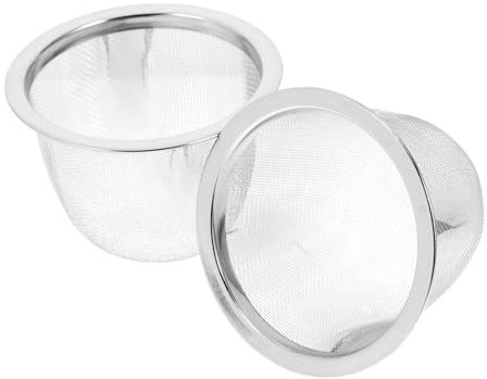 Cabilock Stainless Steel Tea Strainer for Teapot Fine Mesh Insert Filter Basket 2Pcs Loose Leaf Infuser Suitable for Home and Office Brewing