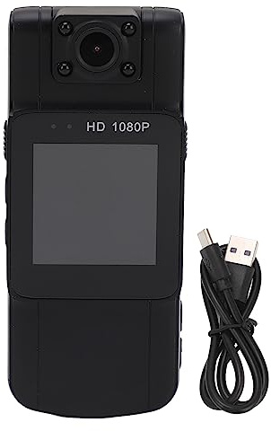 Yosoo Health Gear Körperkamera mit 1,54-Zoll-Display, 1080P Auflösung, Infrarot-Nachtsicht, 180-Grad-Drehbares Objektiv, Bewegungserkennung, Tragbar