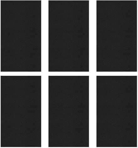 Faux Leather Self-Adhesive Repair Set, 20 x 30 cm, Pack of 6 - Black Waterproof Patches,Leather Sofa Repair Kit for Couch Car Seat Chair Bag Jacket Furniture Scratch Crack Hole Fix Tear