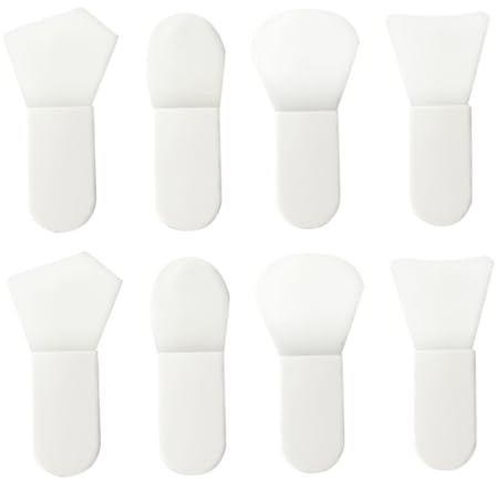 PRETYZOOM Set de 8 Pinceles Faciales Mini de Silicona para Mascarilla Formas Pala Abanico Lengua y Polígono Cepillos para Aplicación de Mascarilla Facial y Limpieza Doméstica