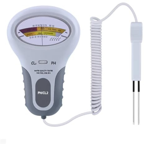 JPVLCNDJ Probador de Cloro for Piscina 2 en 1, probador de Cloro PH PC/CL2, analizador de Calidad del Agua for Piscina y SPA con sonda