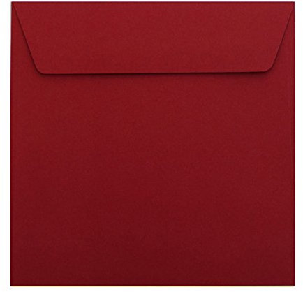Paper24 25 quadratische Briefumschläge 155x155 mm, haftklebend, 120 g/qm, für Hochzeitskarten im Format 148x148 mm in der Farbe Bordeaux