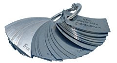 Proops Key Ring Type Metric Radius Gauge R 25-40mm, 32 Steel Marked Leaves. (D8077) Free UK Postage