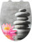 WENKO WC-Sitz Water Lily, strukturierte Oberfläche, Toilettendeckel mit Absenkautomatik, aus bruchstabilem Thermoplast, 36,5 x 45 cm, mehrfarbig