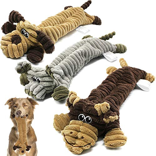 AWOOF Indestructible Squeaky Dog Toys Pack of 3 for Large Dogs and Puppies