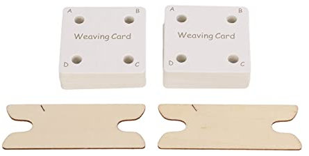 Handgemachte Webkarte, Ein Set Papier Und Verbundholz Tischstrickkarten-strickset Mit 2 Schiffchen Und 1 Aufbewahrungstasche, Für Webstühle Geeignet