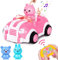 Yellcetoy Ferngesteuertes Auto Mädchen, Spielzeugautos ab 2 3 Jahre Auto mit 2,4Ghz Fernbedienung Lichtern und Musik Geburtstag und Weihnachten Geschenke für Kinder Jungen Mädchen 2 3 4 5+ Rosa