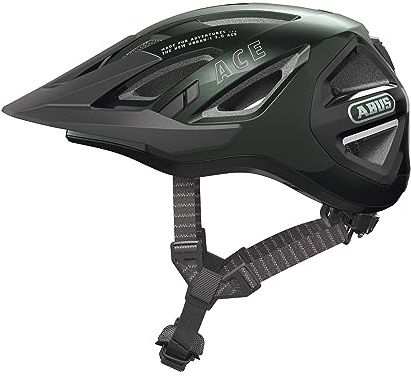ABUS Casco urbano Urban-I 3.0 ACE - casco de bicicleta deportivo con luz LED trasera, visera prolongada y cierre magnético - para hombre y mujer - verde, talla S