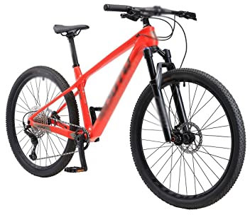 Herrcykel, kolfiber mountainbike, terrängcykel för utomhuscykling, lämplig för vuxna, studenter (Red 26x17)