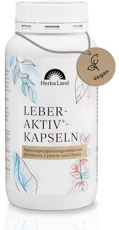 Herbaland® Leber Komplex Kapseln (240 Stk.) Mariendistel, Artischocke & Löwenzahn Extrakt für deine Leber Kur | Vegane Kapseln 4 Monate | Mit Silymarin, Cholin & Cynarin | Blütenrein Leber Komplex
