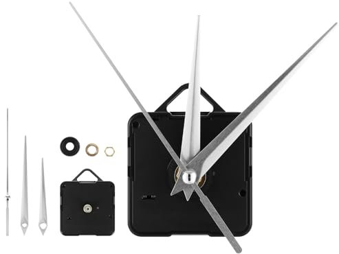 jojofuny Uhrwerk für Wanduhr, Quarzuhrwerk-Set Uhrziffern-Set Uhrwerksmechanismus Mit 3 Silbernen Zeigern Für DIY-Uhrenreparaturteile
