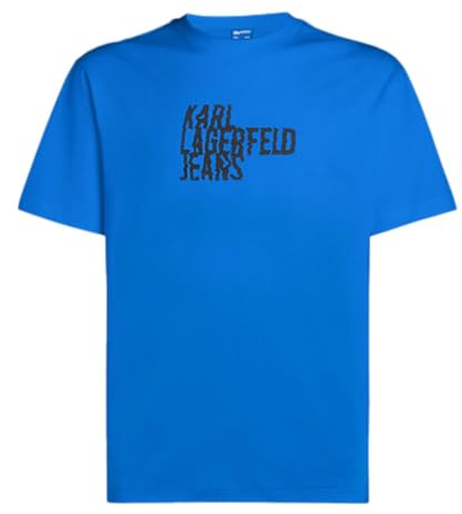 KARL LAGERFELD JEANS Hombre Regular Short Sleeve Logo T-Shirt Azul KLJ L