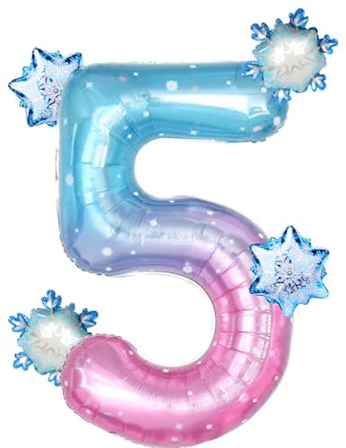 Palloncino Numero 5, Decorazioni Festa Compleanno 5 Anni, Foil Palloncini Numeri Giganti, Gonfiabili Pallone per Anniversario