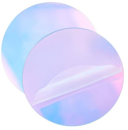 UNICRAFTALE 2pcs Clear Circle Acrylic Plates 20cm Iridescent Round Acrylics Blanks Acrylic Discs Sheet Colorful Transparent Acrylics Panel for Picture Frame Painting Art Project DIY Crafts Supplies