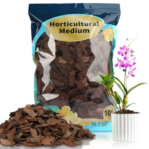 GOTVUGE Orchid Bark, Pine Bark for Plants Natural Mulch for Potted Plants, Wood Chips for Garden (10L)