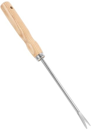 KONTONTY Recolector De Raíces Mango De Madera Herramienta para Jardín Fácil De Usar Duradero