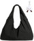 Micmores Handtasche Damen Nylon Umhängetasche Stylische Hobo Tote Bag Groß Shopper Tasche Praktische Schultertasche für Schule, Arbeit, Reisen, Einkauf (Schwarz)