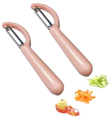 Skalare, 2 stycken sparrisskalare rostfritt stål, 16,5 cm långt handtag för enkel skalning, för potatis, morötter, sparris, grönsaker och frukt, skalare