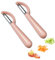 Kalamakala 2 Piezas Pelador De Patatas, Pelador Verduras Acero Inoxidable, Manzanas para Cocina para Frutas, Mango Ergonómico para Frutas y Verduras, Rosa