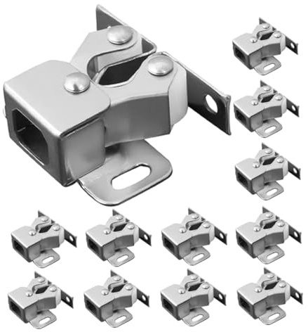 jojofuny 15 pièces Loquet à Double Roue pour Porte Armoire Système de Fermeture Pratique et Élégant pour Portes de Placard Installation Facile et Durable