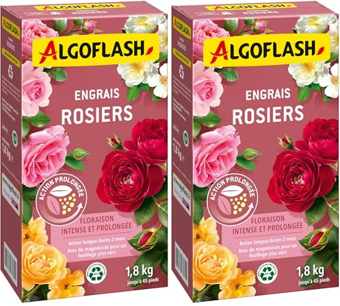 Algoflash Engrais Rosiers, Action prolongée - 1,8 kg (Lot de 2)