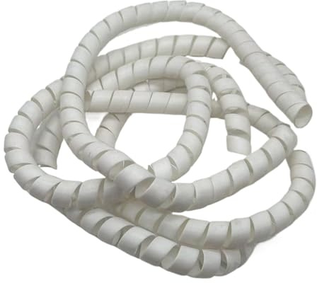 Styire Gaines de câble spiralées colorées de 1 mètre, diamètre 10 mm/14 mm, Tube d'enroulement retardateur for la Protection des Fils Gaine de Protection(White,ID 10mm)