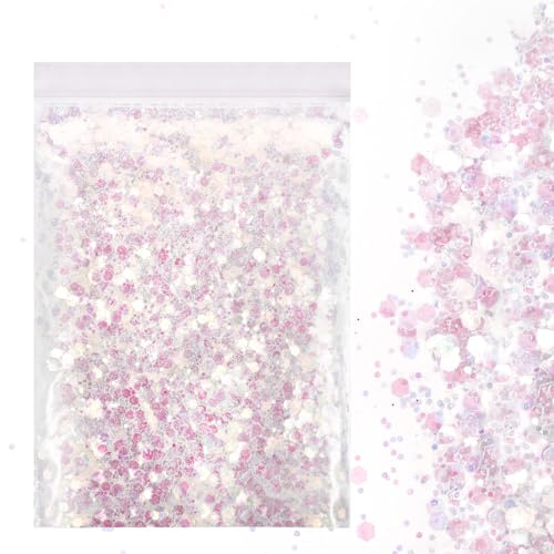 LOPHE Chunky Glitter Flakes 50g,Face Body Nail Resin Art | Ultra fine,sparkle,for face body nails,festival,cosmetics,resin art,crafts,tumblers,easy to use
