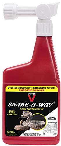 Victor Snake-A-Way Hose-End Snake Repellent Spray - Snake Repellent for Outdoors - VP364HE - Treats 500 sq ft - Deter Venomous and Non-Venomous Snakes