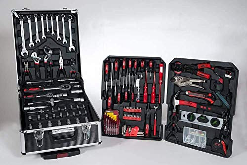 VALIGIA TROLLEY CASSETTA ATTREZZI DELLA SCHUSTER PORTAUTENSILI SET LAVORO 186 PZ COMPLETA KIT UTENSILI