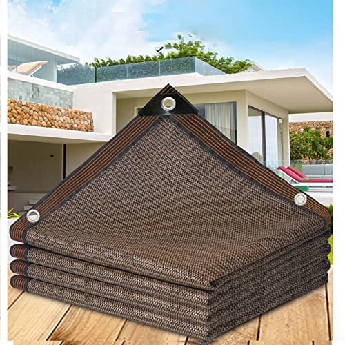 ZHJSHOU Schattiernetz Schattennetz Garten netze mit Ösen,Beschattungsgrad 90% -95%,Sichtschutz Zaun,Für Garten Pflanze Gewächshaus Scheune Außen Hof Balkon,Kaffeefarbe,1X2m/3.28X6.56ft