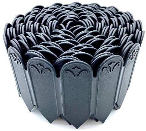 GardenSkill Bordure Jardin Exterieur 10 mètres | Flexible Bordurette de Pelouse Bordure de Gazon Palissade pour Allées de Jardin, Pelouse, Paysage, Bordure a Planter Décorative | 15 cm de Haut, Noir