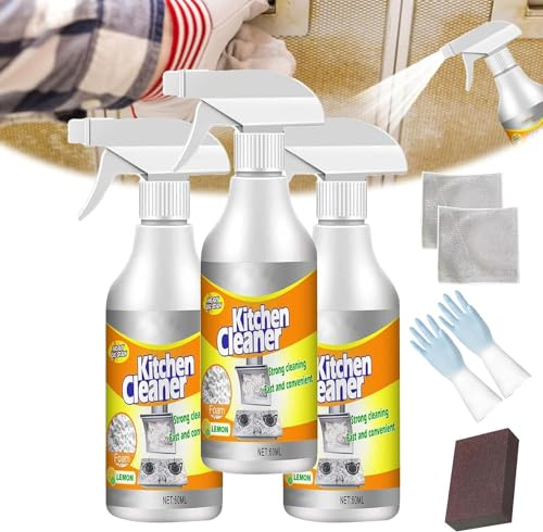 Pulire le macchie di olio da cucina, detergente per cucina, pulire le macchie di olio da cucina, potente pulizia delle macchie di olio da cucina, detergente per pentole per il fondo delle padelle, 60