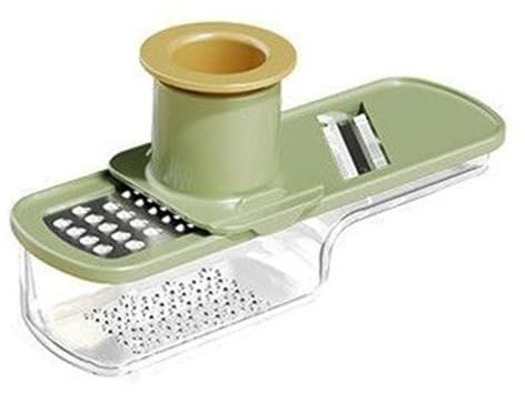 SiaBiced Rallador de Jengibre Aparato de Cocina 3 en 1 Rebanador Triturador Prensa de Manual Desmontable Acero Inoxidable Compacto Y Ligero Apto para, Verde, Individual