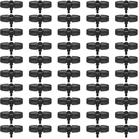 50 Conectores en T para Manguera de 8/12 mm, Accesorios para Sistemas de riego por Goteo de jardín.