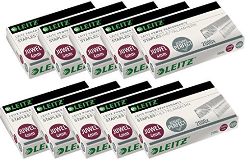 Leitz Heftzange Juwel Metall, 12 Blatt, matt, nickel (Verzinkt, 10x Heftklammern)