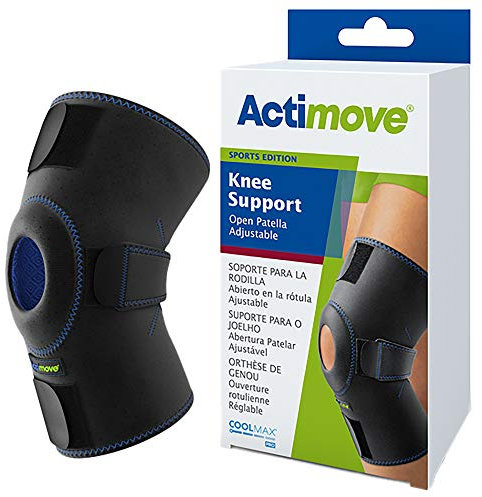 Actimove SPORTS EDITION Knee Support Open Patella Adjustable - Secure Protection - Ideal for Walking and Hiking - Black, Universal Size