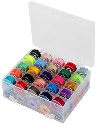 Nähgarn Set, 50 Stück Spulen Unterfaden Nähfaden Nähset Nähmaschinengarn Nähmaschinenspulen Nähmaschinen Kit Vorgewickelte Sewing Thread Mit Weiß Kunststoffbox Für Polyesterfaden Geburtstagsgeschenk